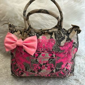 Rare Vintage juicy couture huge tote bag snakeskin print Y2K